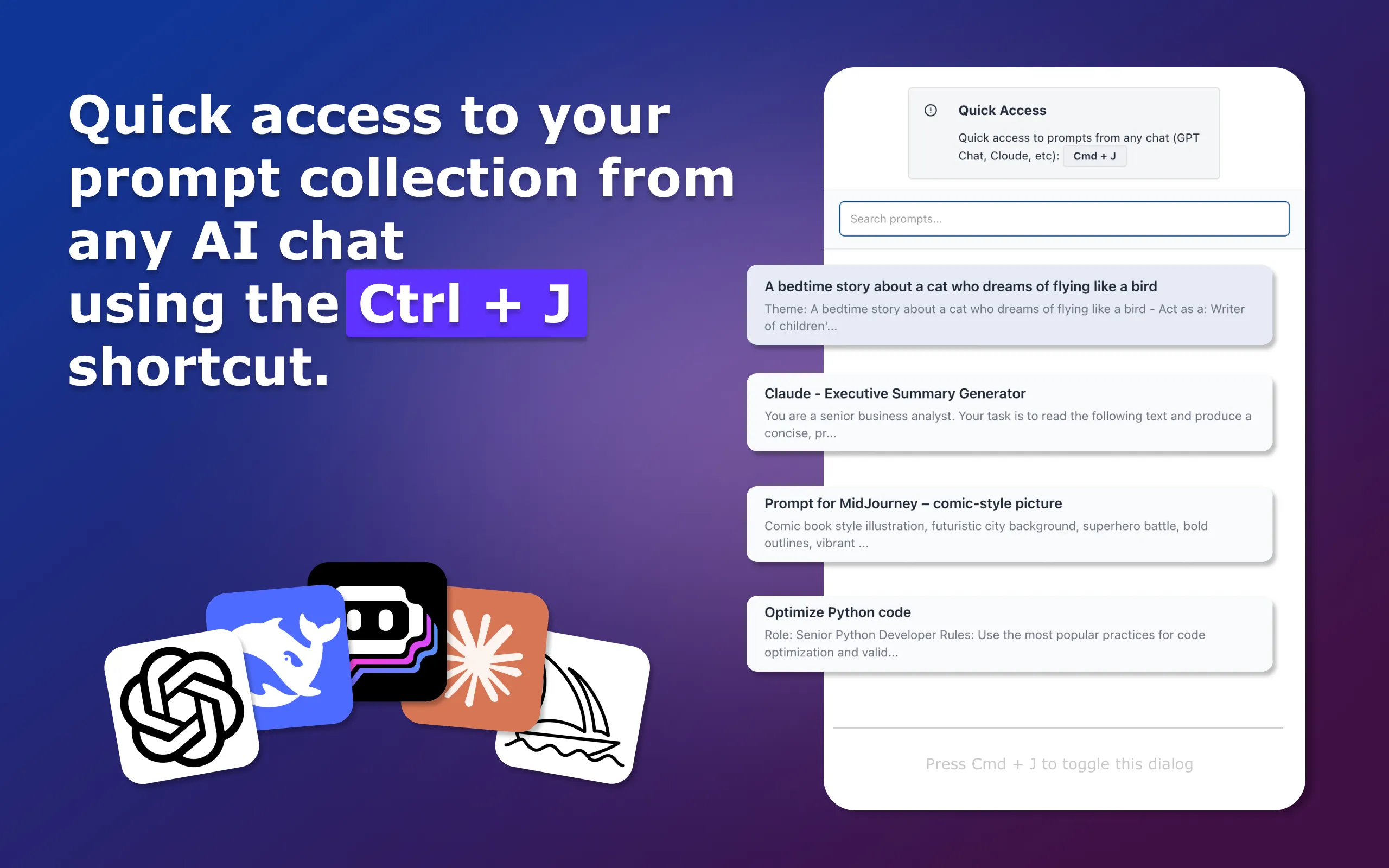 Prompt Generator — Create, improve and save prompts instantly